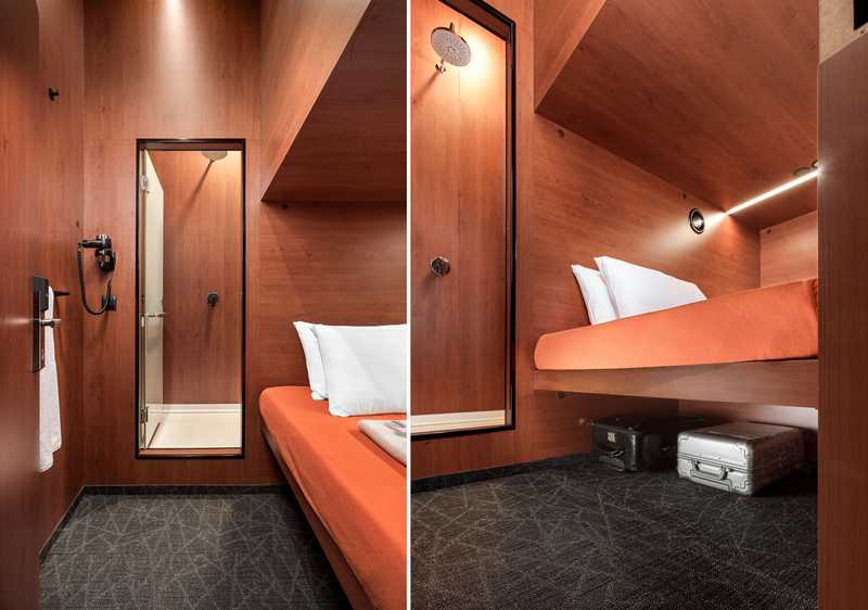 Cozy lower Yin-Yang mini-room capsule at Sheremetyevo Terminal C with privacy and amenities